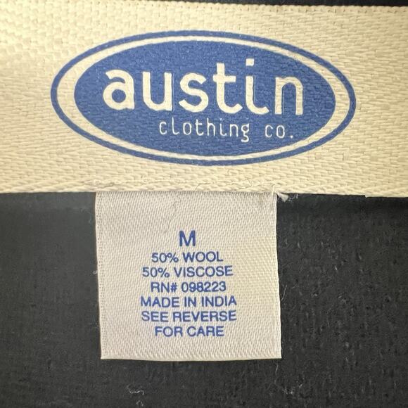 Austin Clothing Co Women Black Wool Blend Midi Wrap Skirt Fringe Size M OldMoney - Picture 5 of 10